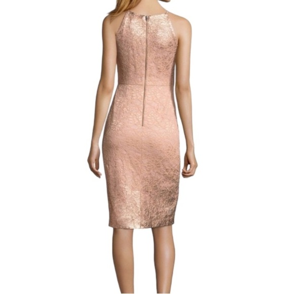 Adrianna Papell Foiled Lace Rose Gold Dress Size 2 - Picture 2 of 8